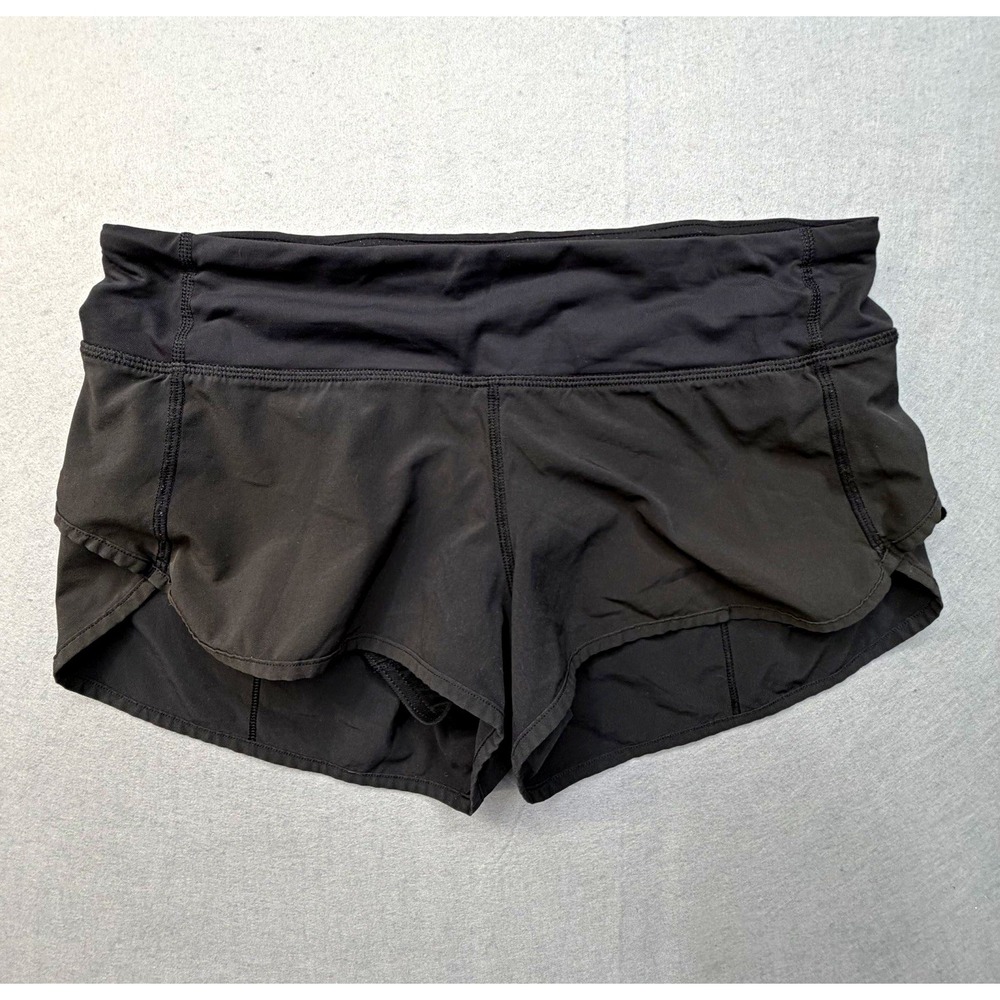 Lululemon Speed Up Low Rise Lined Shorts Black Size 6 Activewear Running 2.5"